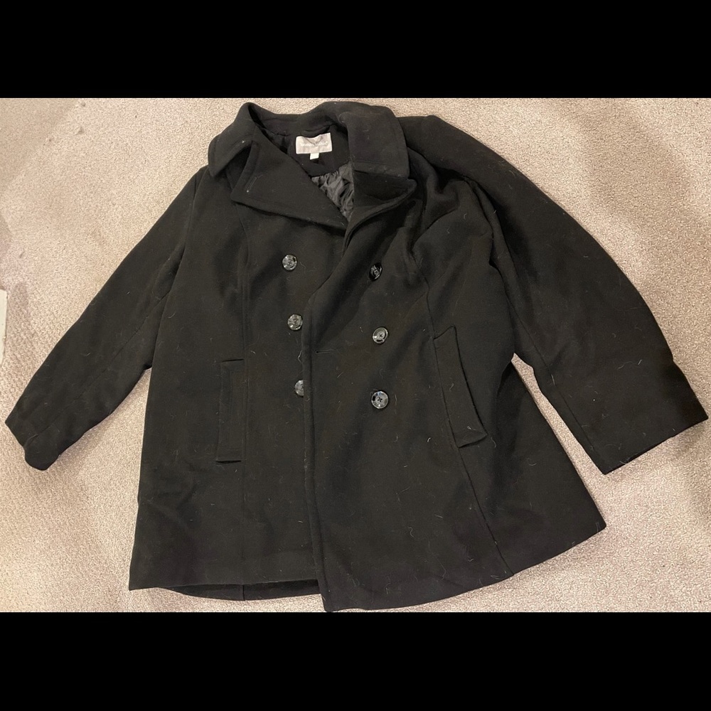 Plus Size Woman Within Microfleece Lining Pea Coat